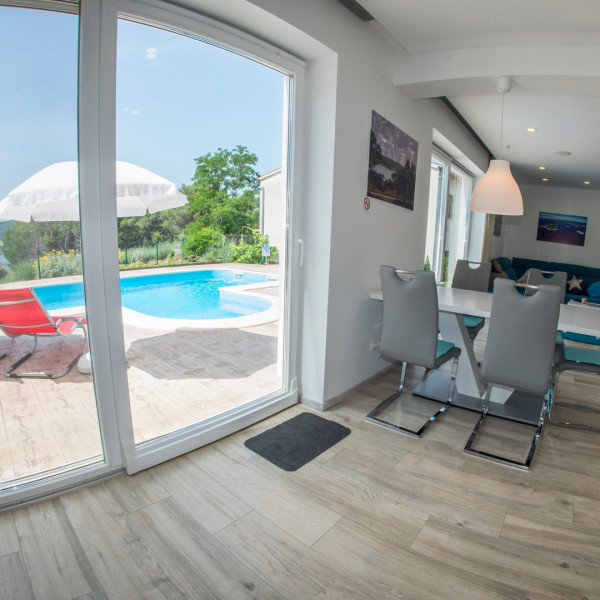 Das Wohnzimmer, Apartment Karasi, Karasi - Ferienhaus und Apartment mit Pool in Pomer, Istrien - Kroatien Pula